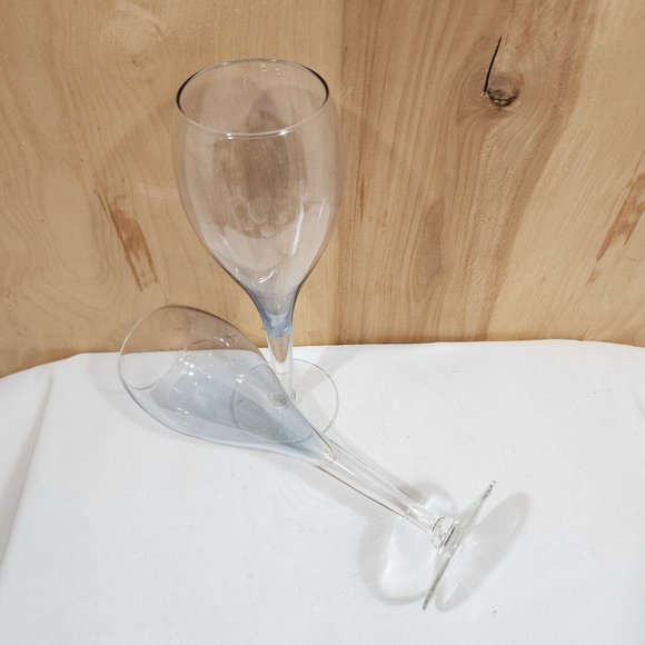 2) Teardrop Blue Luster Champagne Glasses tulip style flute - Picture 7 of 9
